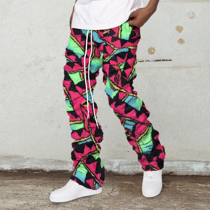 Retro hip-hop trendy brand polar fleece trousers