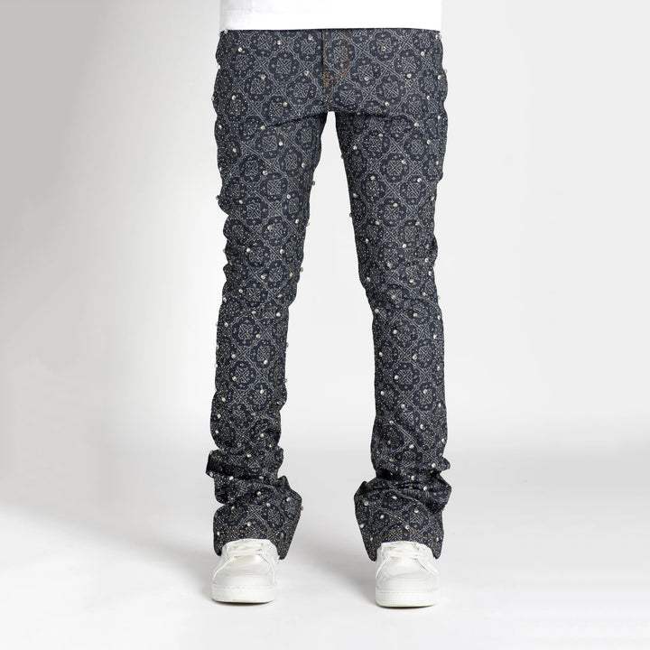 Pearl print casual street jeans