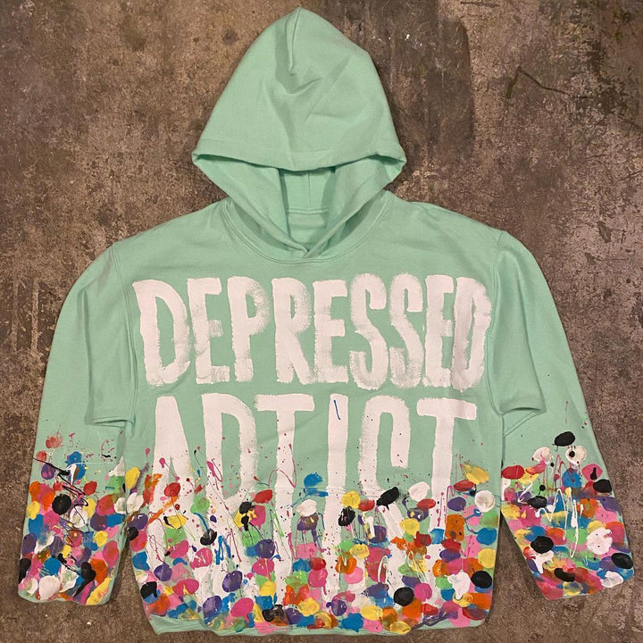 Fashion Depressed Artist Print Long Sleeve Hoodies