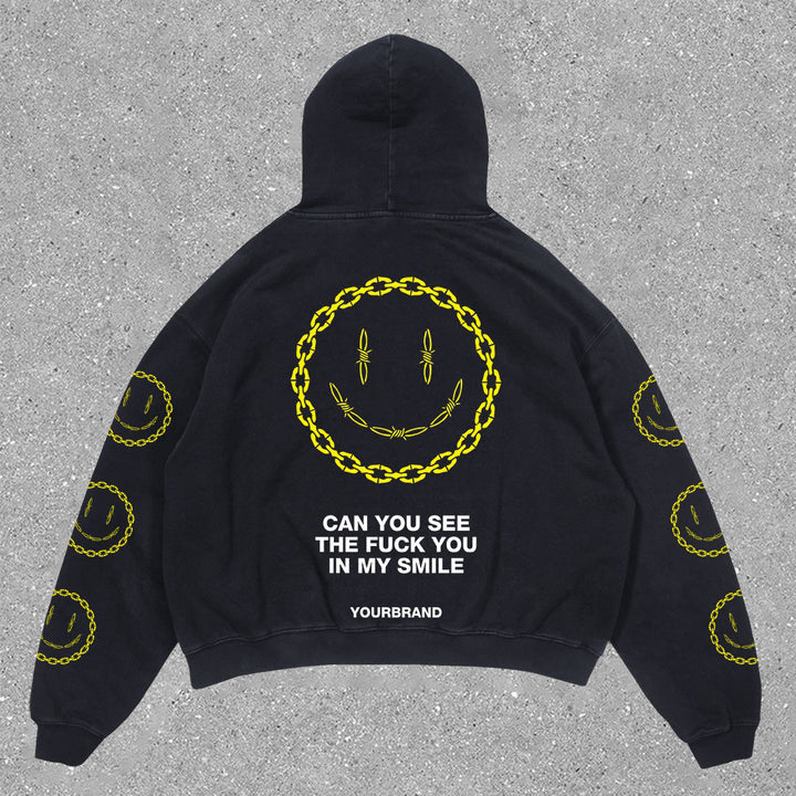 Personalized fashionable smiley hoodie