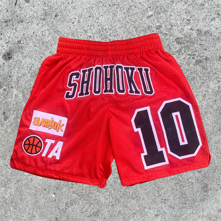 Fashionable sports style Sakuragi flower road print shorts