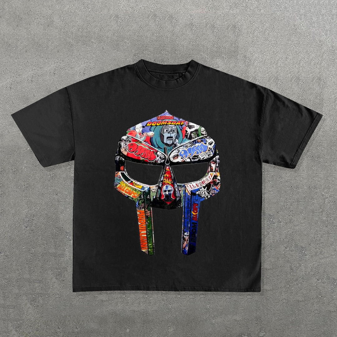 Mask Print Short Sleeve T-Shirt