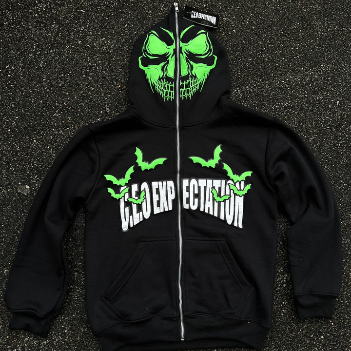 Statement Street Style Full Zip Mask Hoodie