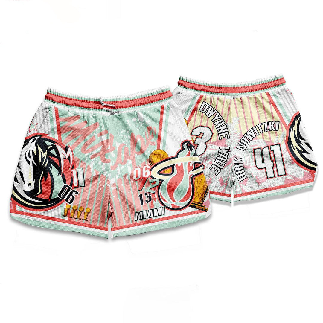 Casual Street Basketball Miami Heat Mesh Shorts