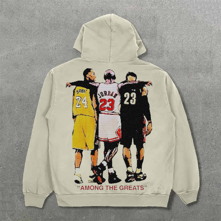 Basketball Among The Greats Print Long Sleeve Hoodies