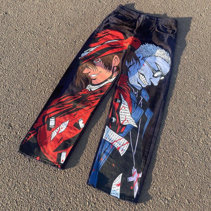 Comic Print Hip-Hop Jeans