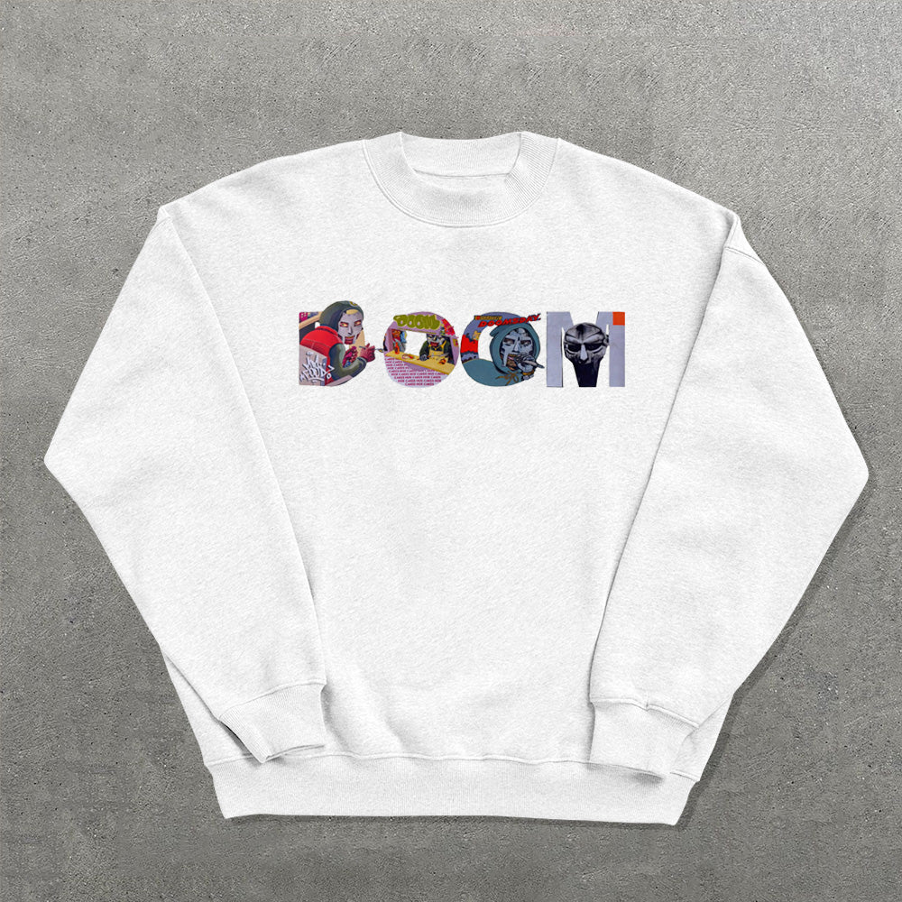 Words Printed Crew Neck Sweatshirt