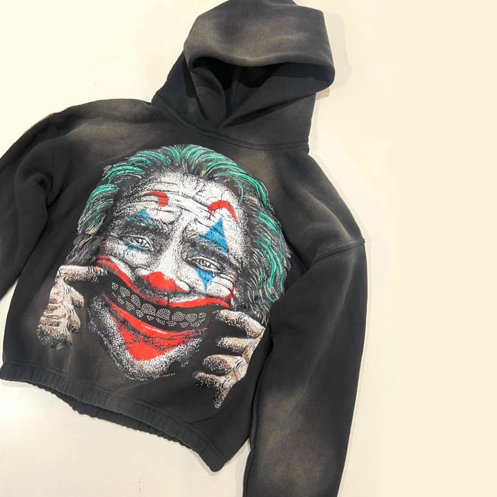 Trendy Personalized Print Clown Vintage Hoodie