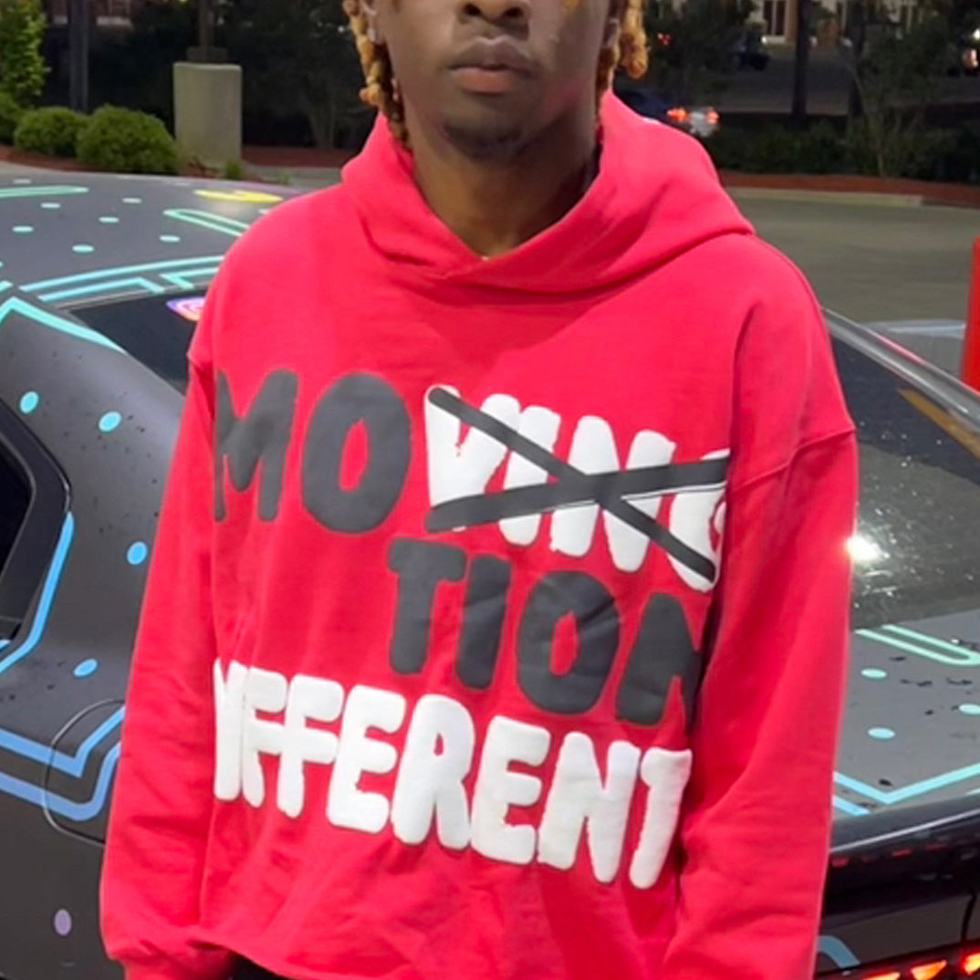 Motion different puff printing cotton street hoodie