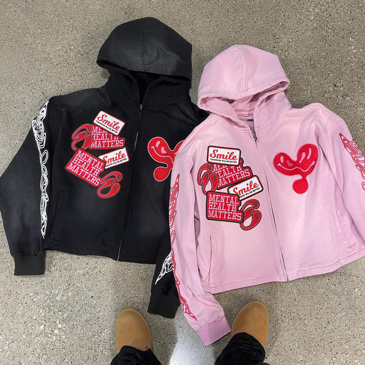 Love WeChat Casual Street Zipper Hoodie