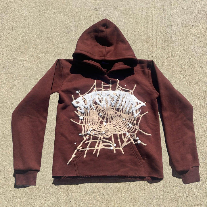 Superstar Spider Web Print Long Sleeve Hoodies