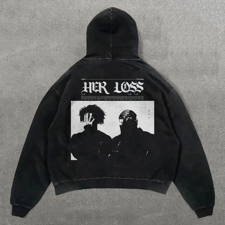 Her Loss Print Long Sleeve Hoodies