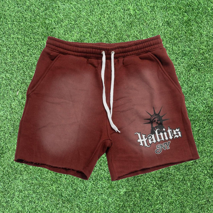 Habits NY Print Drawstring Pocket Shorts