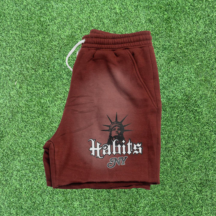 Habits NY Print Drawstring Pocket Shorts