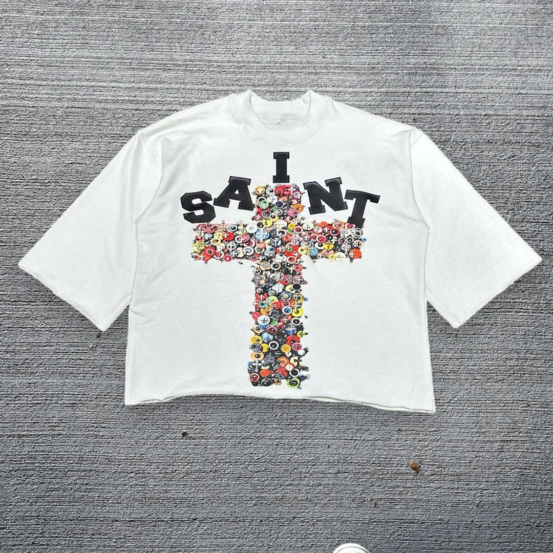 saint casual street print thick t-shirt