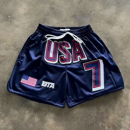 USA Printed Number Shorts