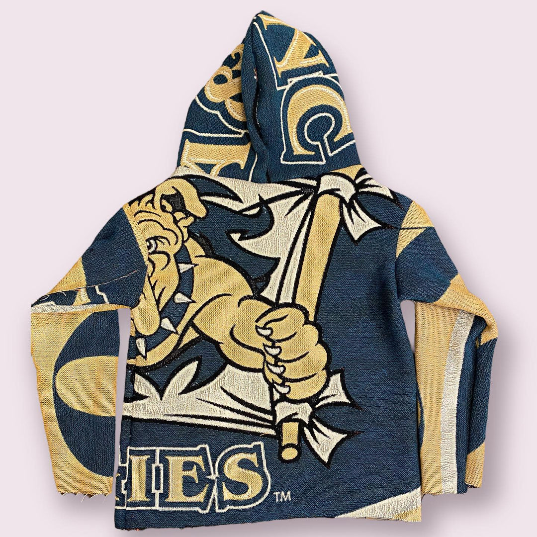 Stylish and personalized college style tapestry hoodie