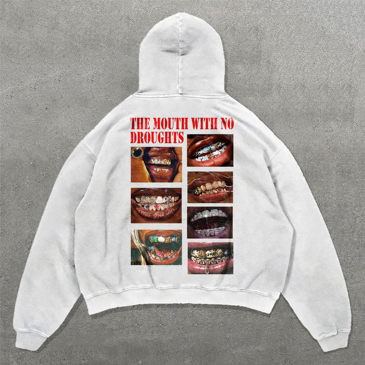 Fashion The Mouth With No Droughts Print Hoodies