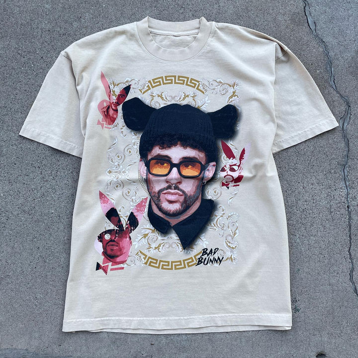 Rap Bad Bunny print T-shirt