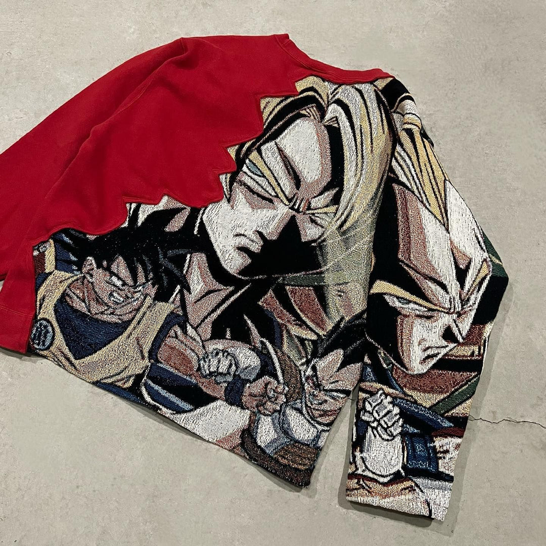 Cartoon patchwork street sweatshirt