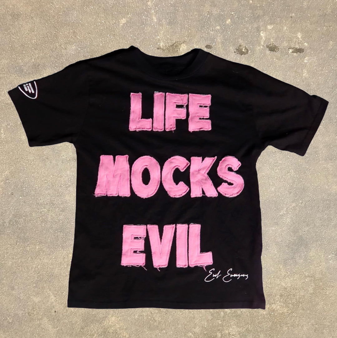 Life Mocks Evil Print Short Sleeve T-Shirt