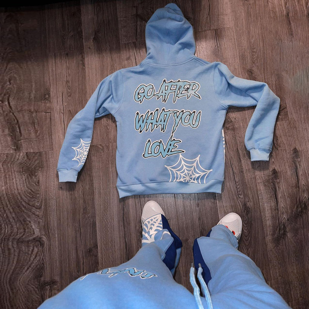 Casual Retro Street Hip Hop Fashion Hoodie Set