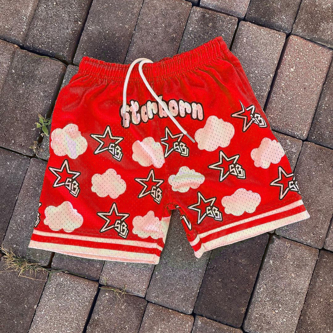 Trendy Retro Street Mesh Shorts