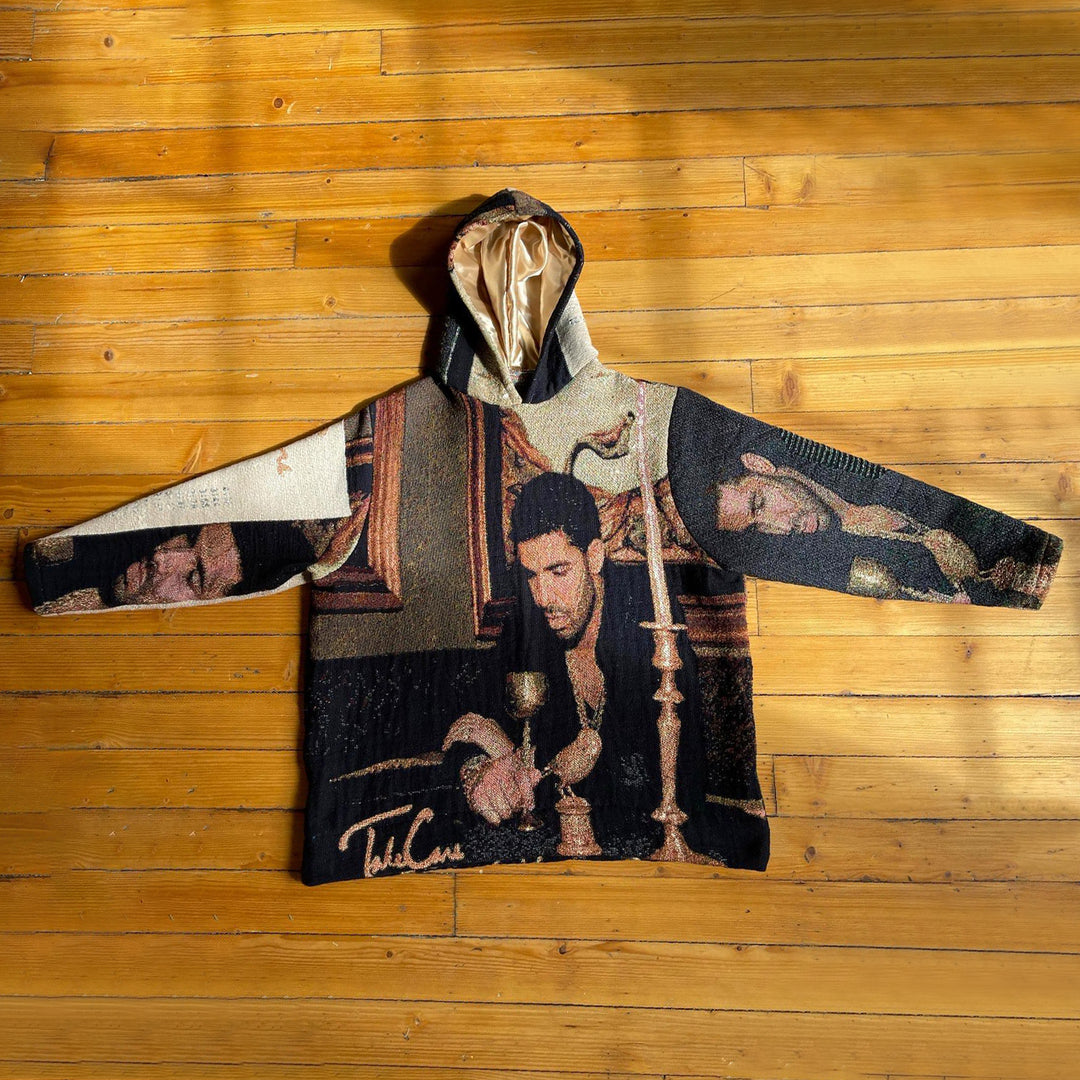 Retro Loose Tapestry Hoodie with Character Pattern