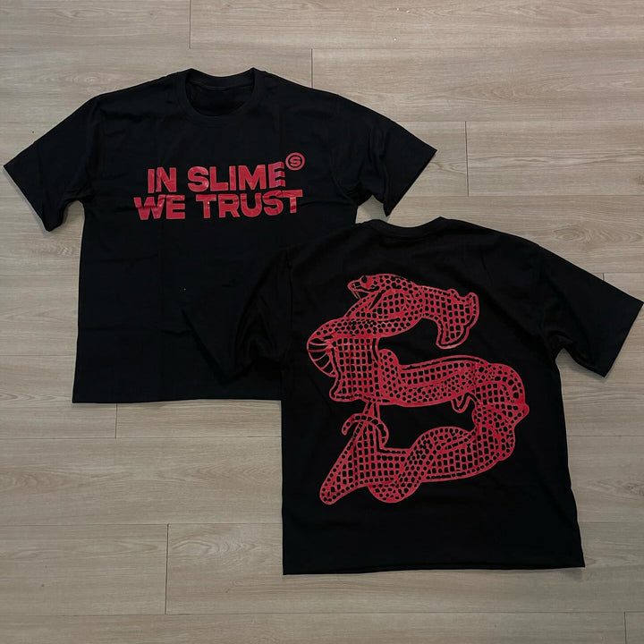 In Slime We Trust Print Short Sleeve T-Shirt