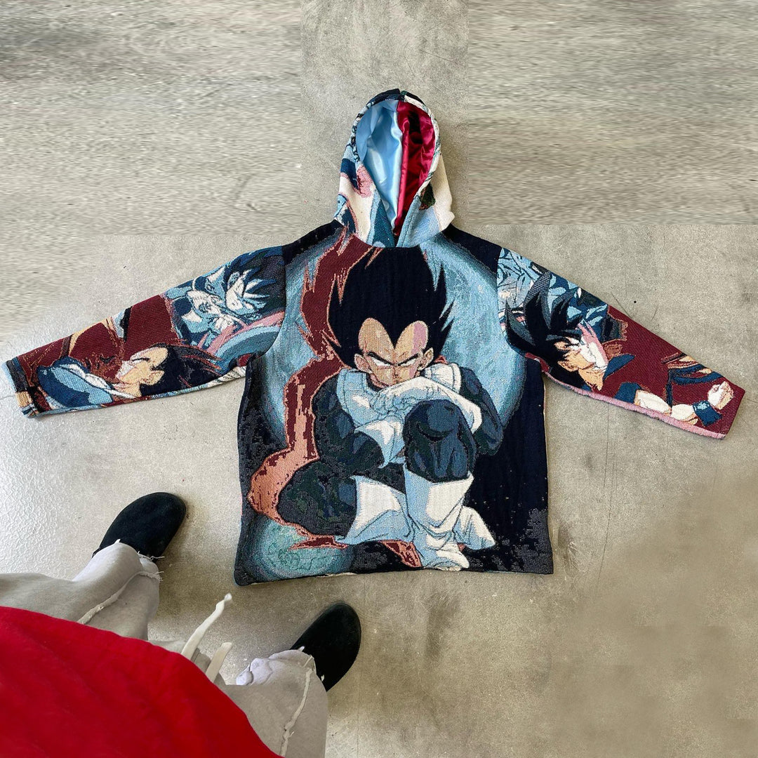 Casual anime pattern retro hoodie