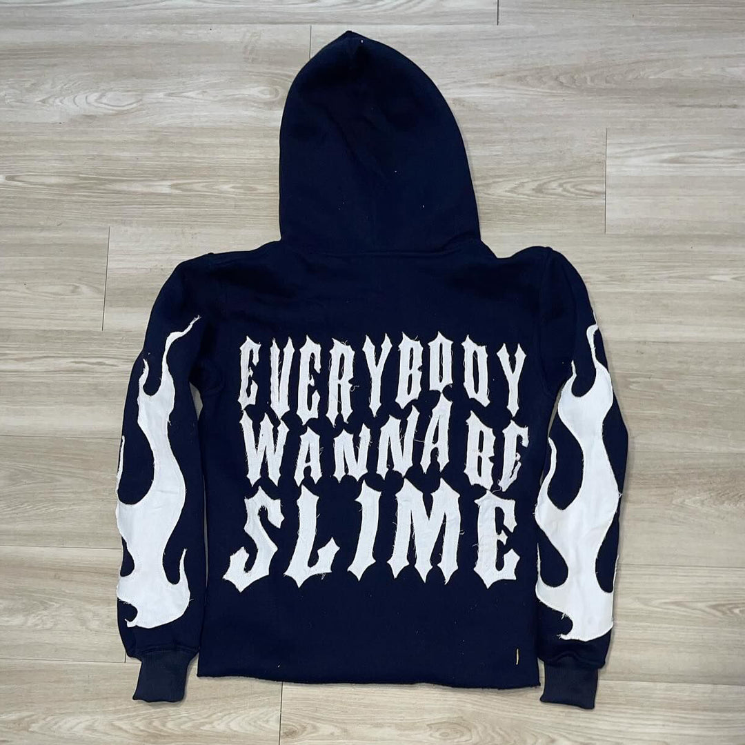 Slime Life Flame Print Long Sleeve Hoodies