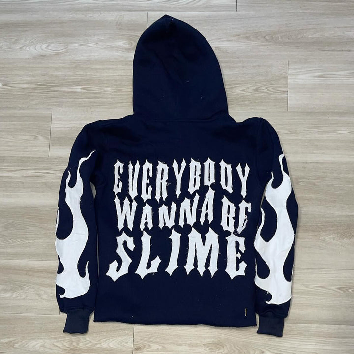 Slime Life Flame Print Long Sleeve Hoodies