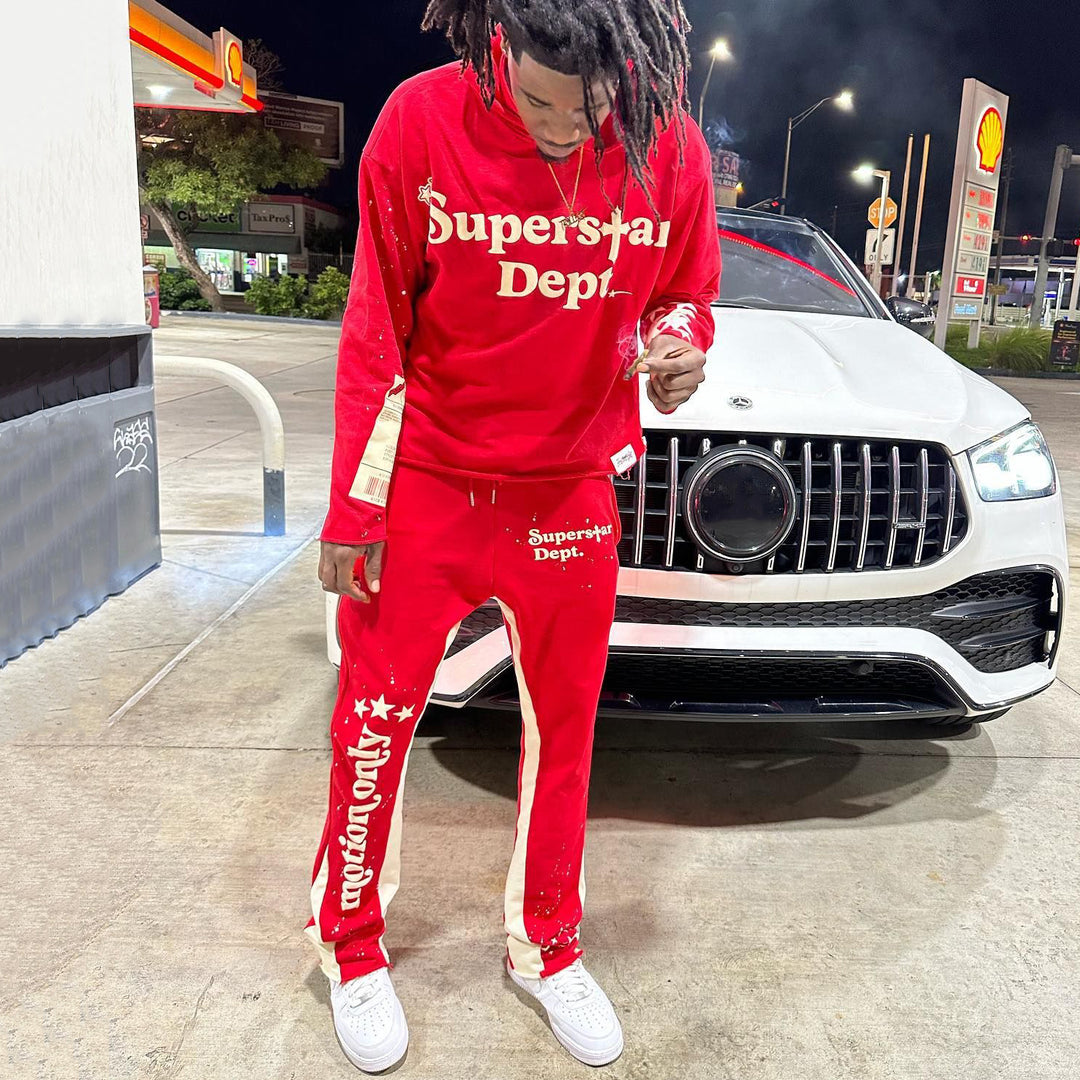 Superstar Hoodie Sweatpants Print Two Piece Set