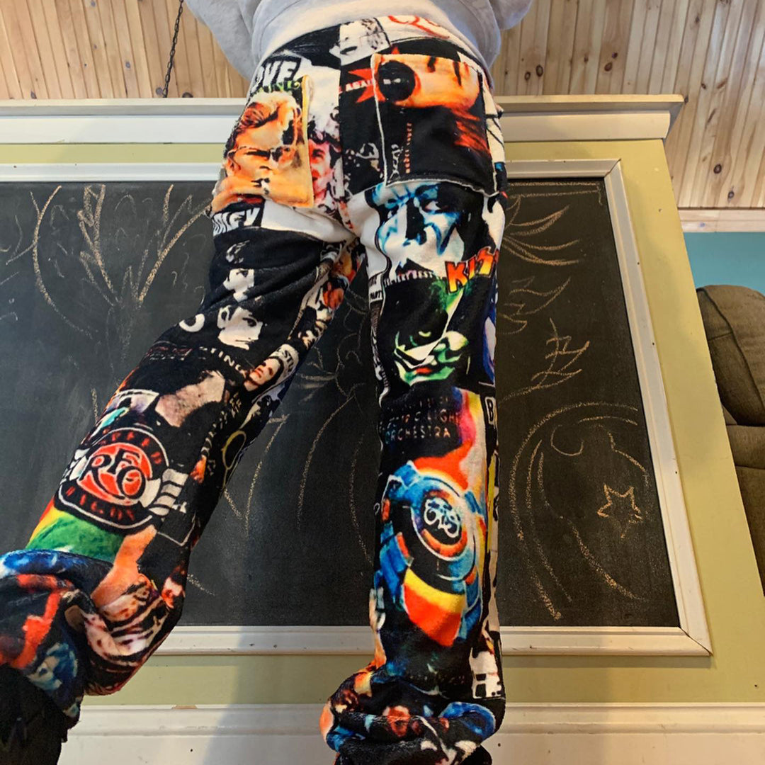 Rock rap casual street blanket printed trousers