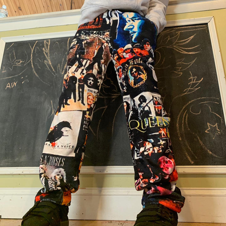 Rock rap casual street blanket printed trousers