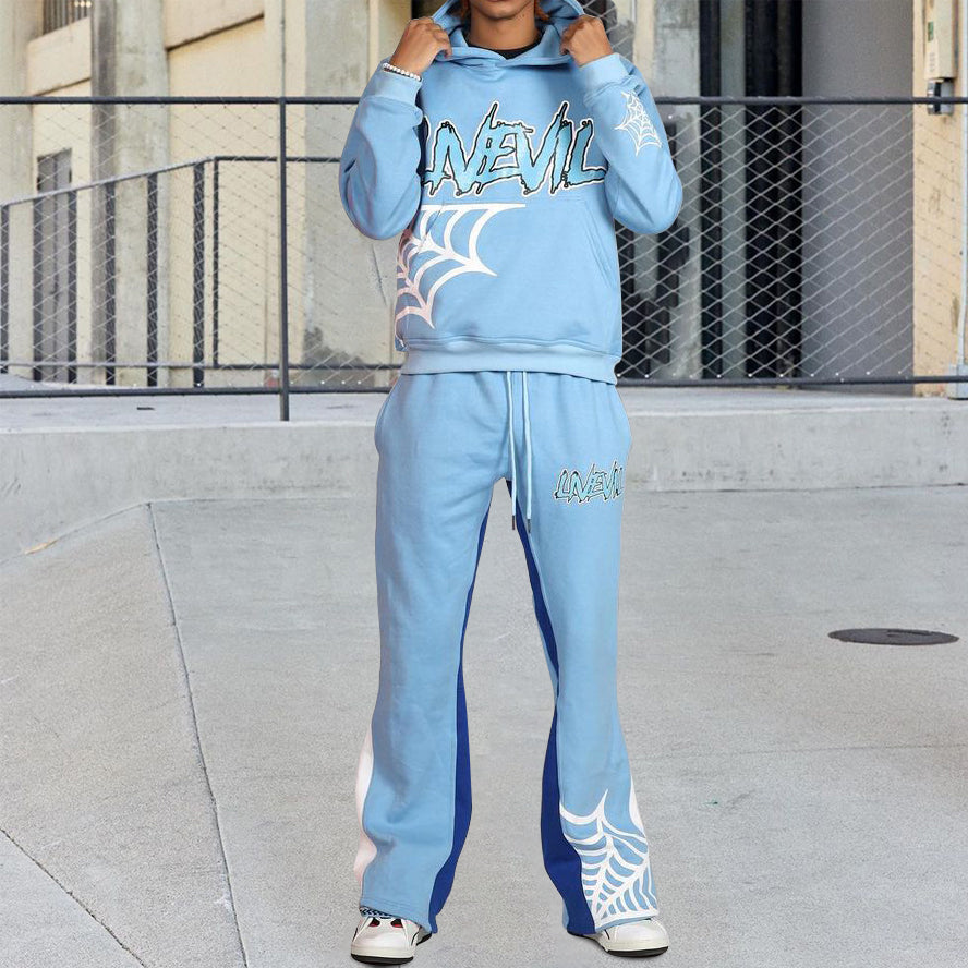 Casual Retro Street Hip Hop Fashion Hoodie Set