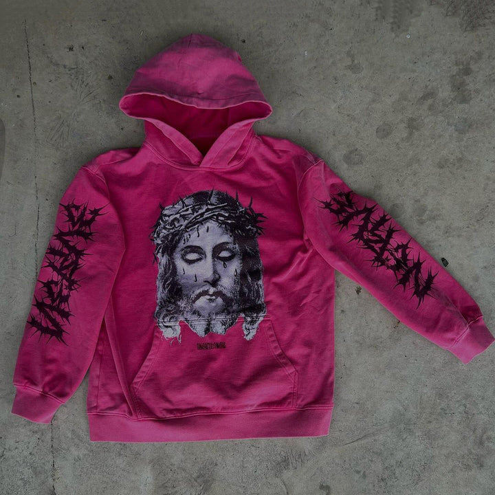 Jesus Letter Print Long Sleeve Hoodies