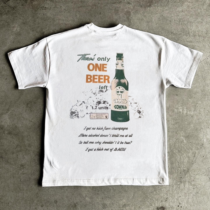 Beer Print Short Sleeve T-Shirt