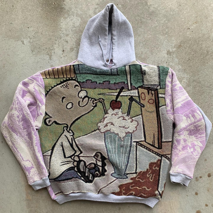 Ed Edd N Eddy Print Long Sleeve Hoodie