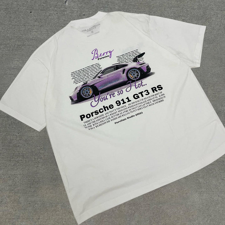 Fashionable personalized racing print T-shirt