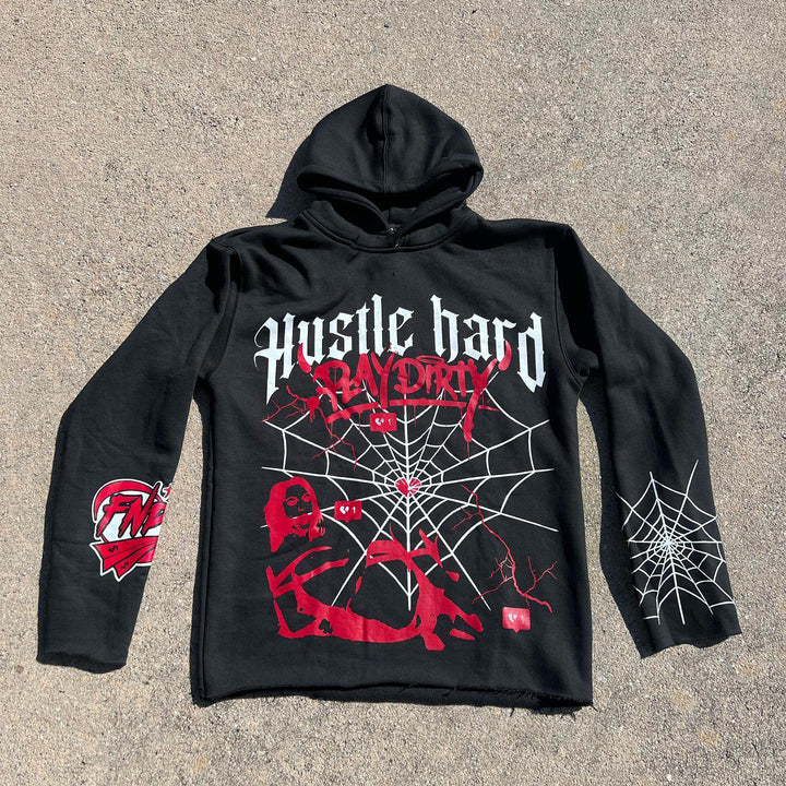 Heartbreak Print Casual Street Hoodie