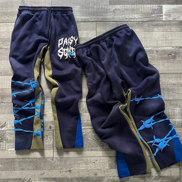 Daisy Soho Zipper Hoodie Sweatpants Print Two Piece Set