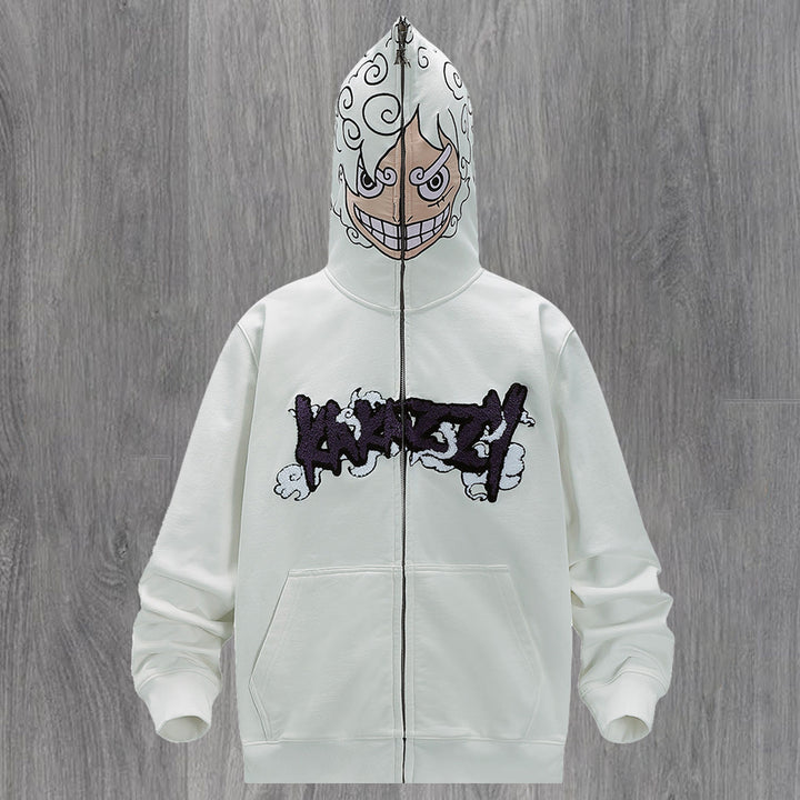 Casual Retro Anime Full Zip Hoodie