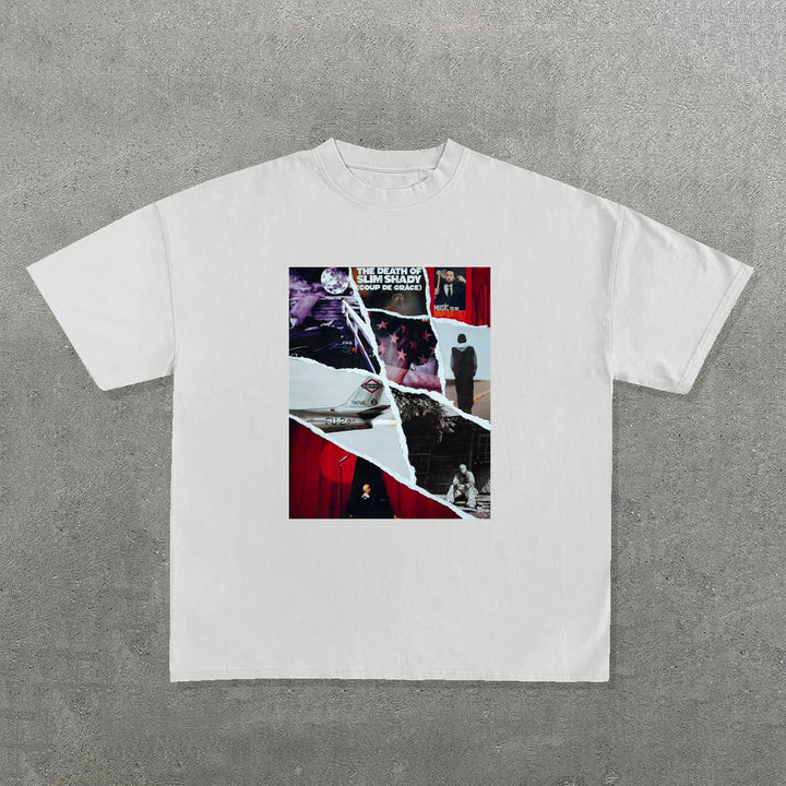 Album Fragments Print Short Sleeve T-Shirt