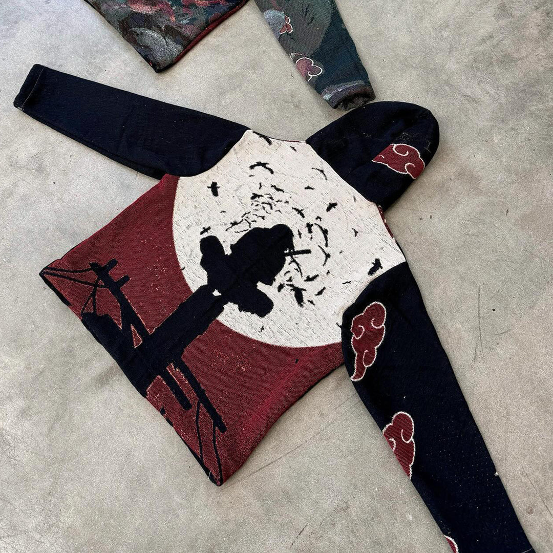 Casual Dark Akatsuki Tissue Anime Tapestry Hoodie