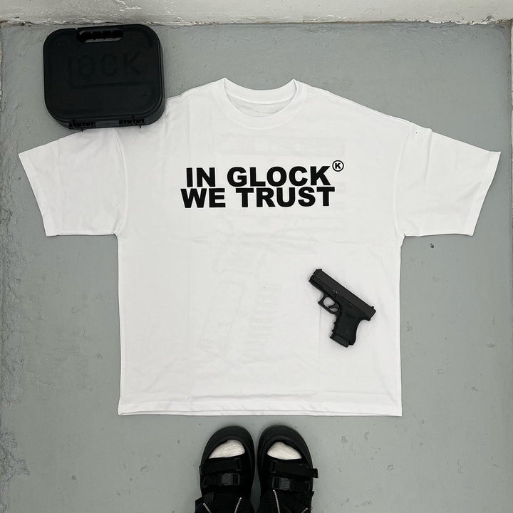 In Glock We Trust printed T-shirt