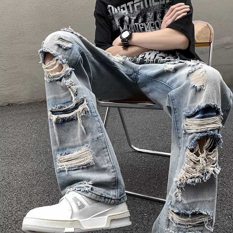 washed ripped jeans