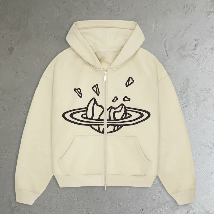 Personalized hip-hop trendy zipper hoodie