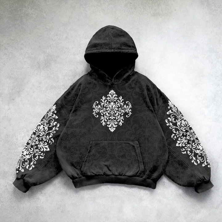 Baroque print hoodie