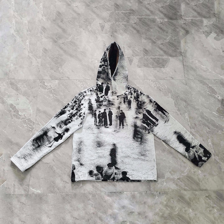 Casual Street Print Blanket Hoodie